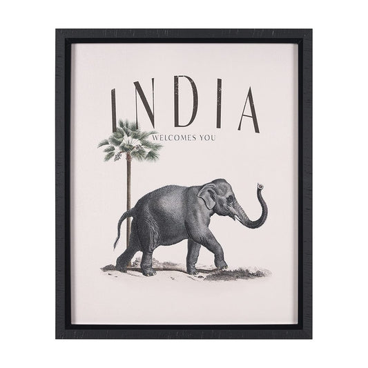 Mercana - Travel Guide - India by Vintage Collection a Hand Embellished Textured Framed Art Print - 15366 view 1