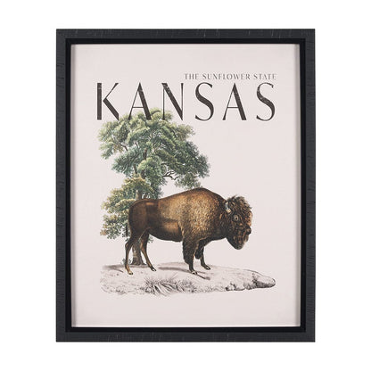 Mercana - Travel Guide - Kansas by Vintage Collection a Hand Embellished Textured Framed Art Print - 15362 view 1