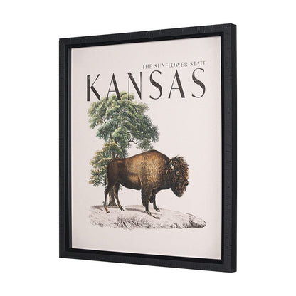 Mercana - Travel Guide - Kansas by Vintage Collection a Hand Embellished Textured Framed Art Print - 15362 view 2