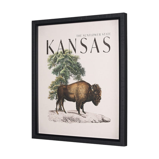 Mercana - Travel Guide - Kansas by Vintage Collection a Hand Embellished Textured Framed Art Print - 15362 view 2