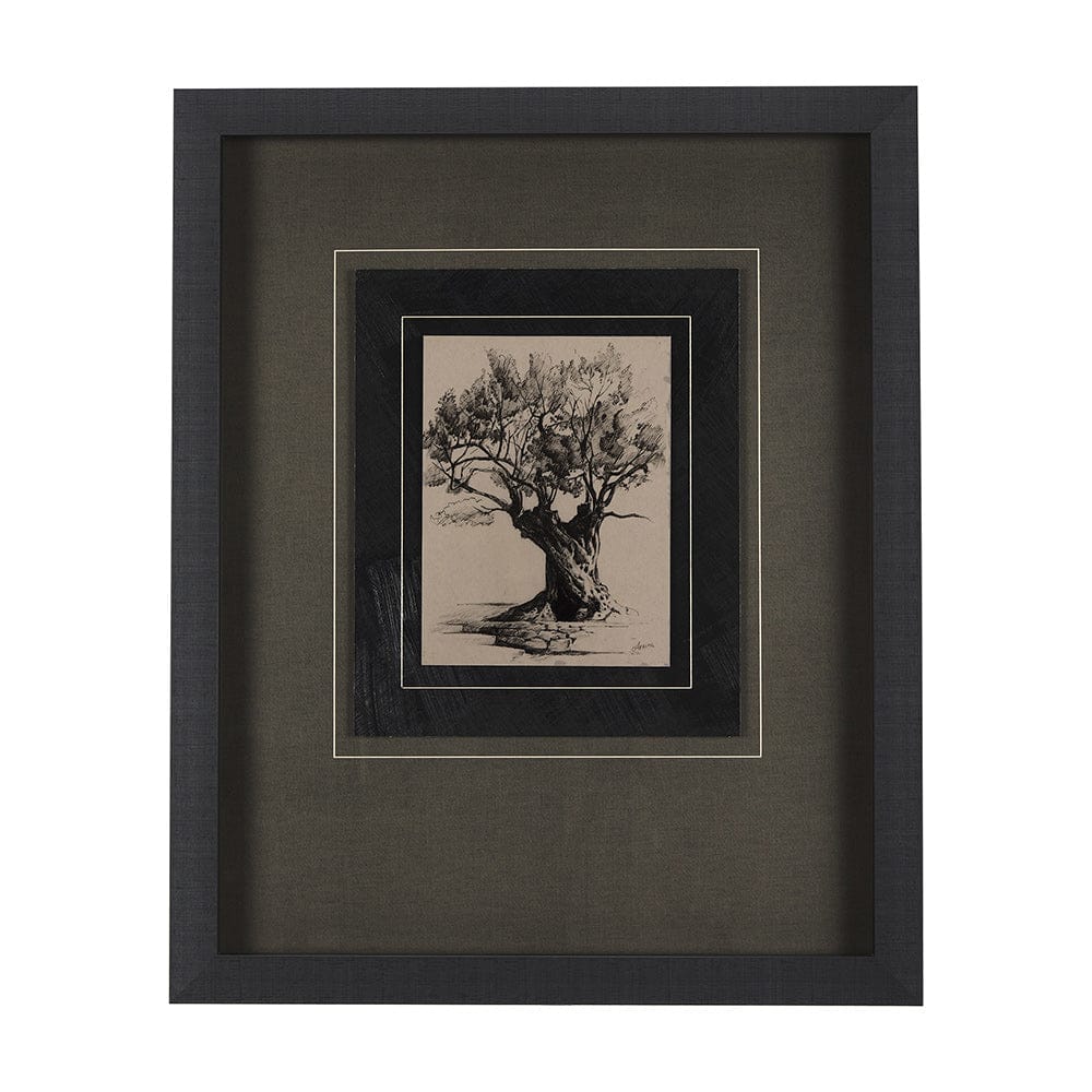 Mercana - Tree Drawing I by Mercana Studio a Hand Embellished Textured Framed Art Print Matted under Glass - 14718 view 1