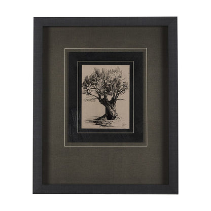 Mercana - Tree Drawing I by Mercana Studio a Hand Embellished Textured Framed Art Print Matted under Glass - 14718 view 1