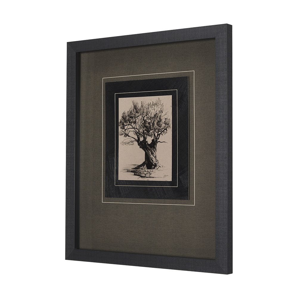Mercana - Tree Drawing I by Mercana Studio a Hand Embellished Textured Framed Art Print Matted under Glass - 14718 view 2