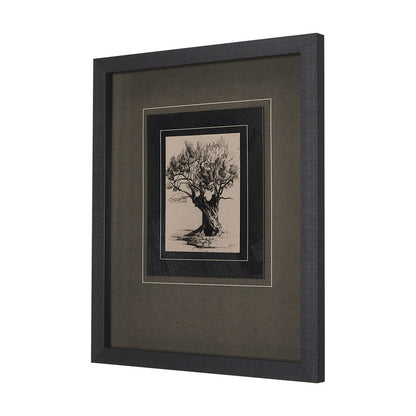 Mercana - Tree Drawing I by Mercana Studio a Hand Embellished Textured Framed Art Print Matted under Glass - 14718 view 2