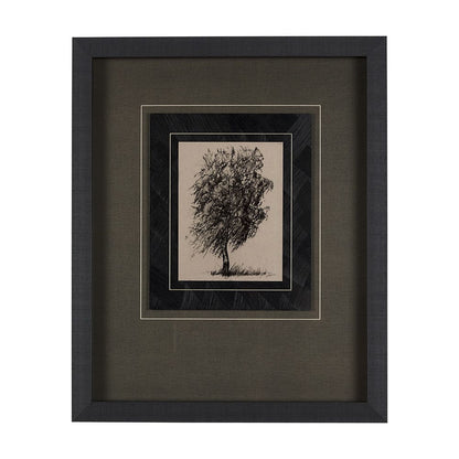 Mercana - Tree Drawing II by Mercana Studio a Hand Embellished Textured Framed Art Print Matted under Glass - 14719 view 1