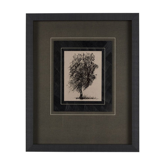Mercana - Tree Drawing II by Mercana Studio a Hand Embellished Textured Framed Art Print Matted under Glass - 14719 view 1