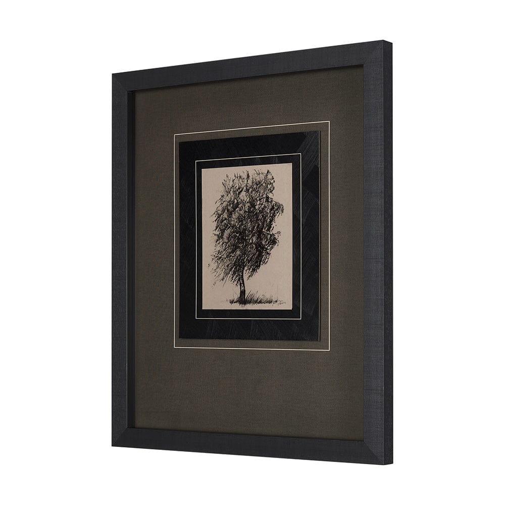 Mercana - Tree Drawing II by Mercana Studio a Hand Embellished Textured Framed Art Print Matted under Glass - 14719 view 2