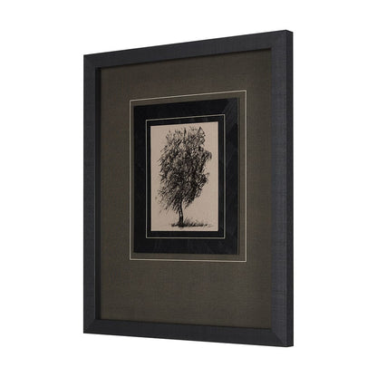Mercana - Tree Drawing II by Mercana Studio a Hand Embellished Textured Framed Art Print Matted under Glass - 14719 view 2