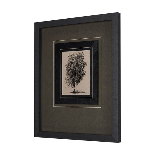 Mercana - Tree Drawing II by Mercana Studio a Hand Embellished Textured Framed Art Print Matted under Glass - 14719 view 2