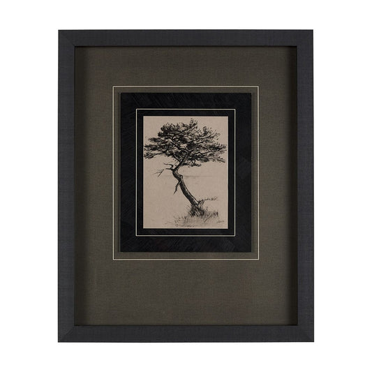 Mercana - Tree Drawing III by Mercana Studio a Hand Embellished Textured Framed Art Print Matted under Glass - 14720 view 1