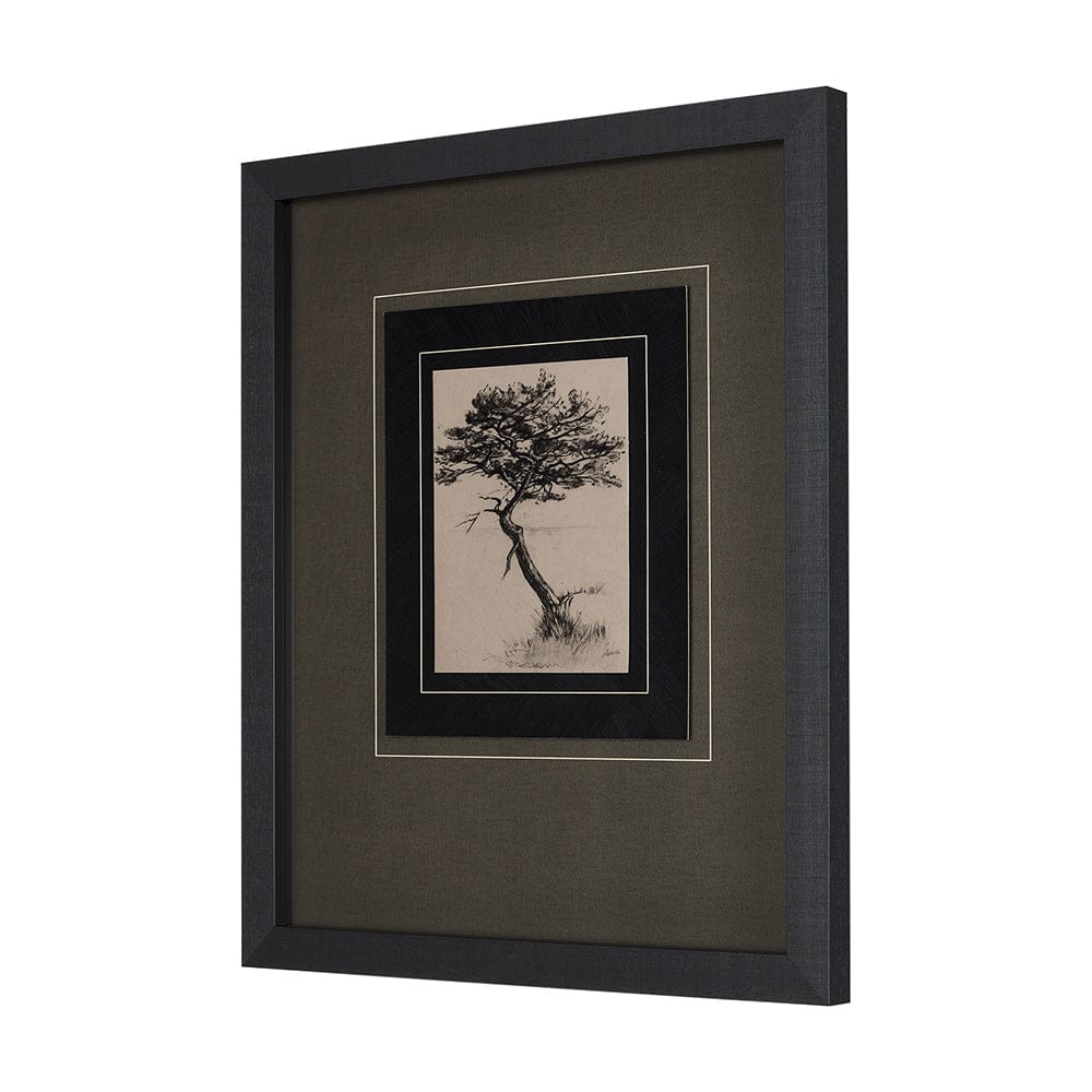 Mercana - Tree Drawing III by Mercana Studio a Hand Embellished Textured Framed Art Print Matted under Glass - 14720 view 2