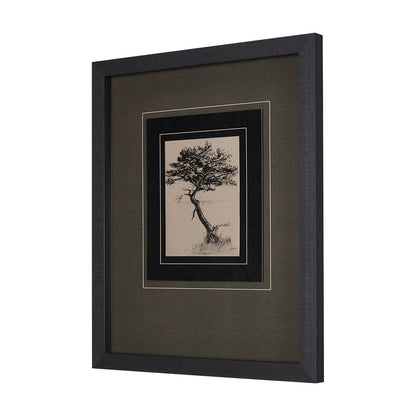 Mercana - Tree Drawing III by Mercana Studio a Hand Embellished Textured Framed Art Print Matted under Glass - 14720 view 2