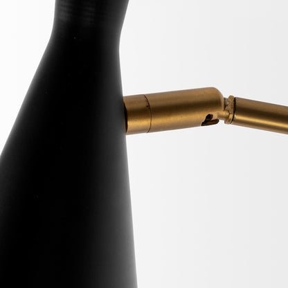 Mercana - Tremont I 23"L x 5.25"W x 17.5"H Black/Gold Metal Conical Shade Wall Sconce - 68287_CLOSEOUT view 2