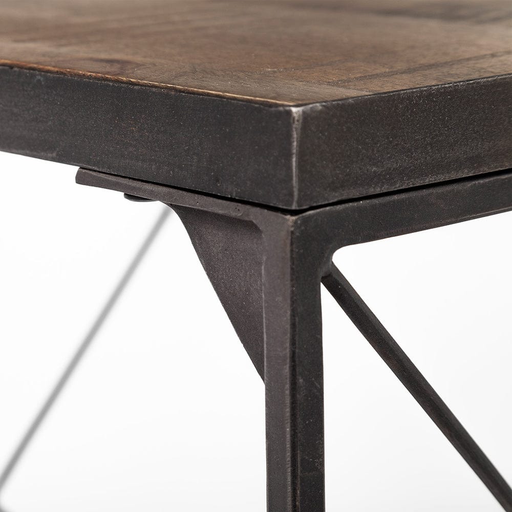 Mercana - Trestman III 66L x 18W Brown Wood Top W/Black Iron Base Accent Bench - 68586_CLOSEOUT view 8