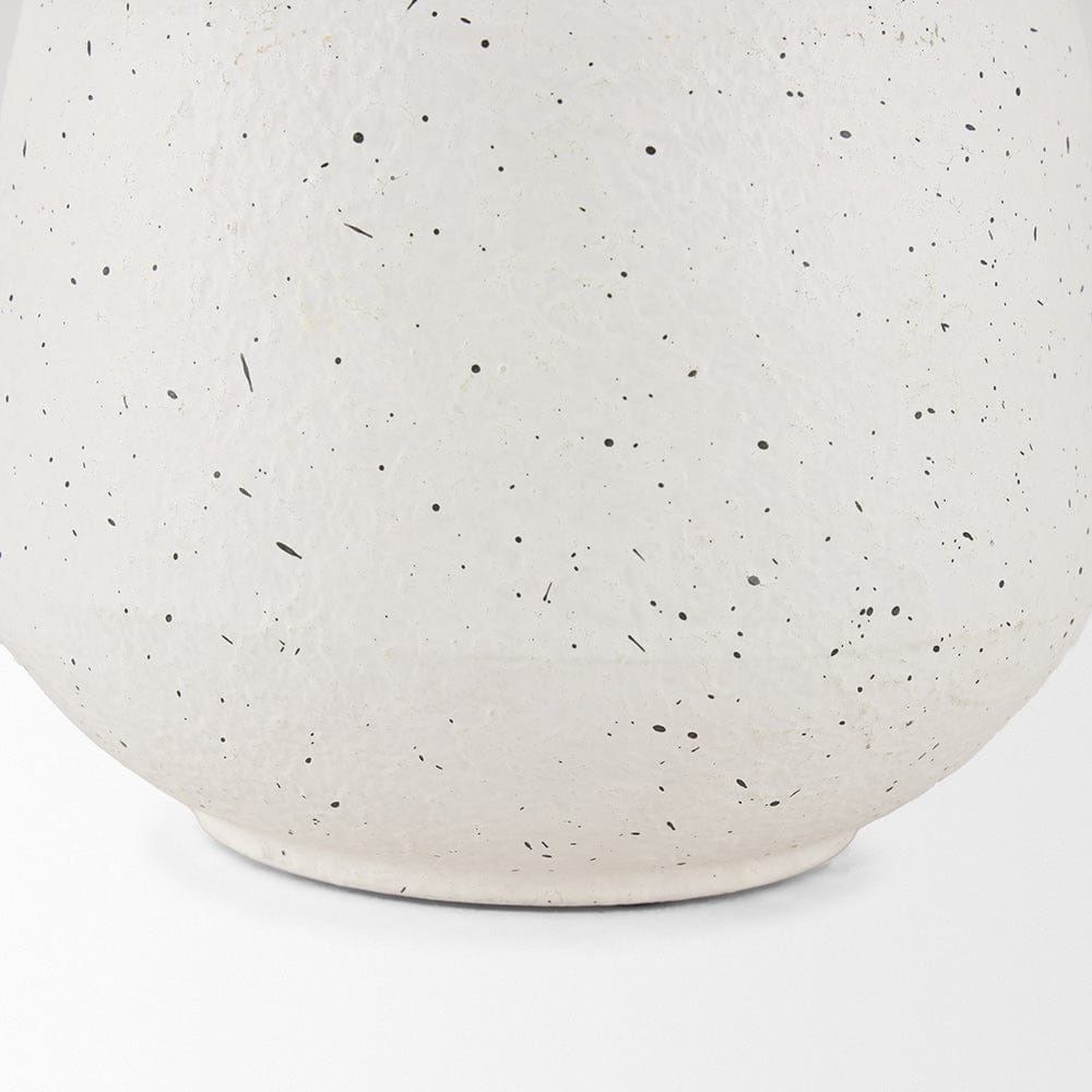 Mercana - Treva Small White w/ Black Speckles Metal Vase - 70959 view 7