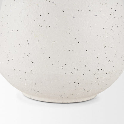 Mercana - Treva Small White w/ Black Speckles Metal Vase - 70959 view 7