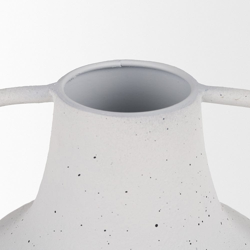 Mercana - Treva Tall White w/ Black Speckles Metal Vase - 70960 view 5