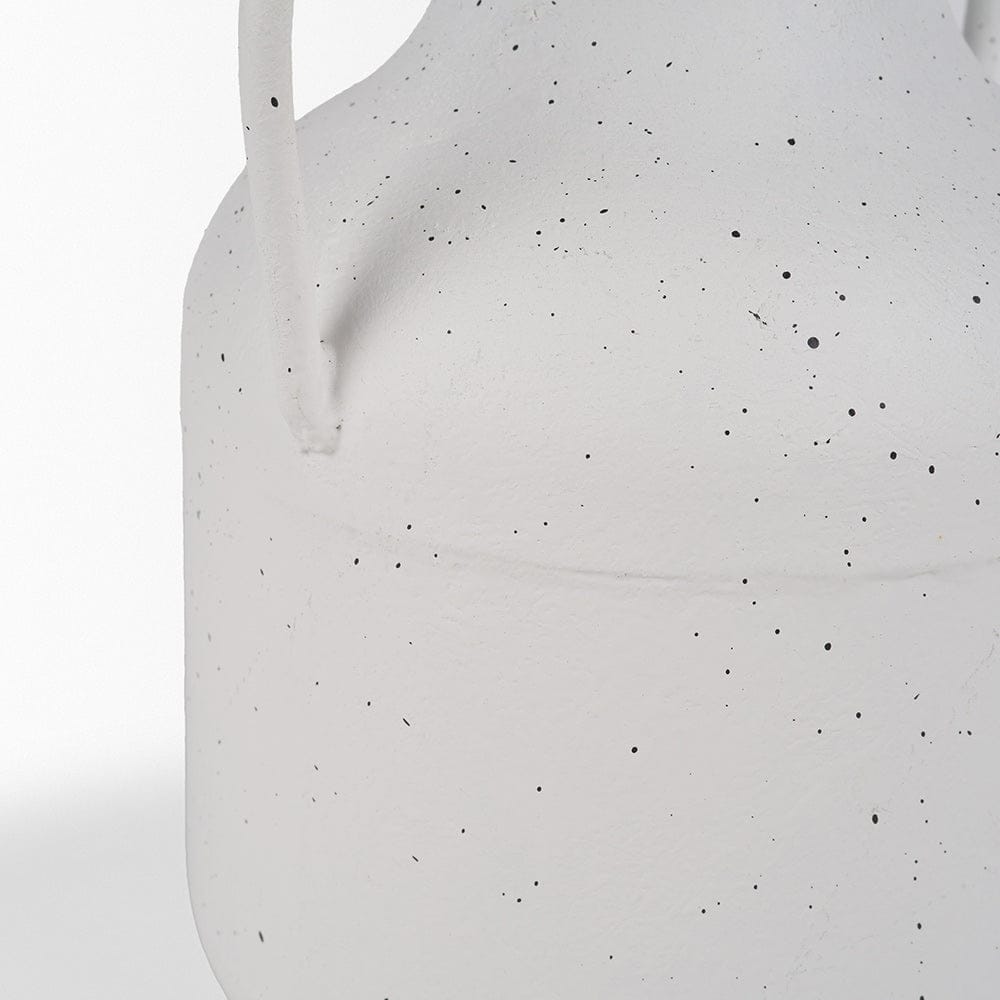 Mercana - Treva Tall White w/ Black Speckles Metal Vase - 70960 view 7