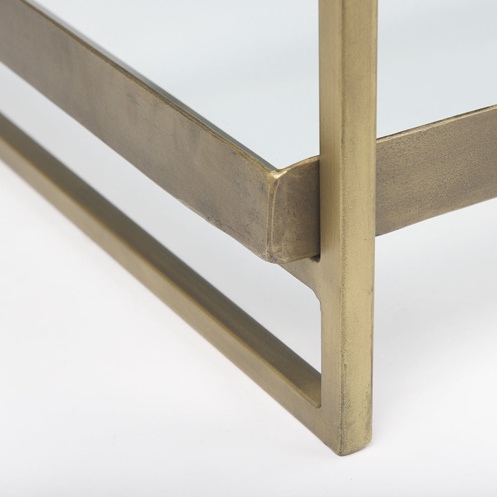 Mercana - Trey 56.0L x 32.0W x 17.0H Gold Metal W/Glass Coffee table - 69783 view 8