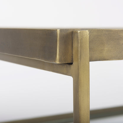 Mercana - Trey 56.0L x 32.0W x 17.0H Gold Metal W/Glass Coffee table - 69783 view 10