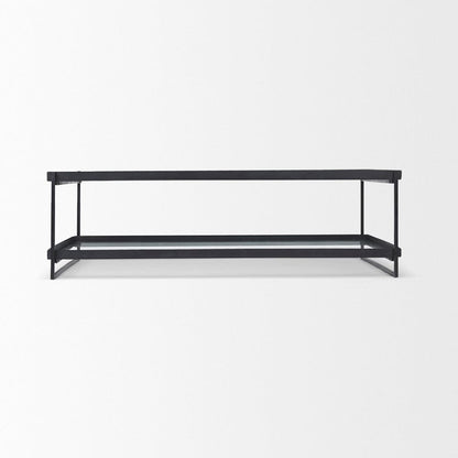 Mercana - Trey 56"L x 32"W x 17"H Black Metal W/Glass Coffee Table - 69786 view 4