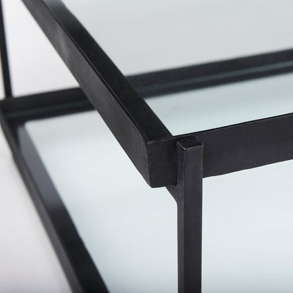 Mercana - Trey 56"L x 32"W x 17"H Black Metal W/Glass Coffee Table - 69786 view 6