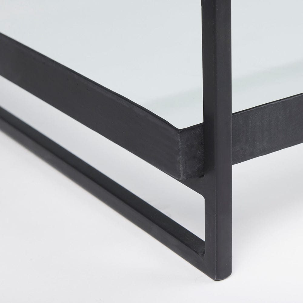 Mercana - Trey 56"L x 32"W x 17"H Black Metal W/Glass Coffee Table - 69786 view 9