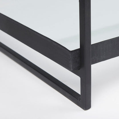 Mercana - Trey 56"L x 32"W x 17"H Black Metal W/Glass Coffee Table - 69786 view 9