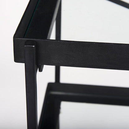 Mercana - Trey 72.0"L x 16.0"W x 30.0"H Black Metal W/Glass Console Table - 69785 view 6