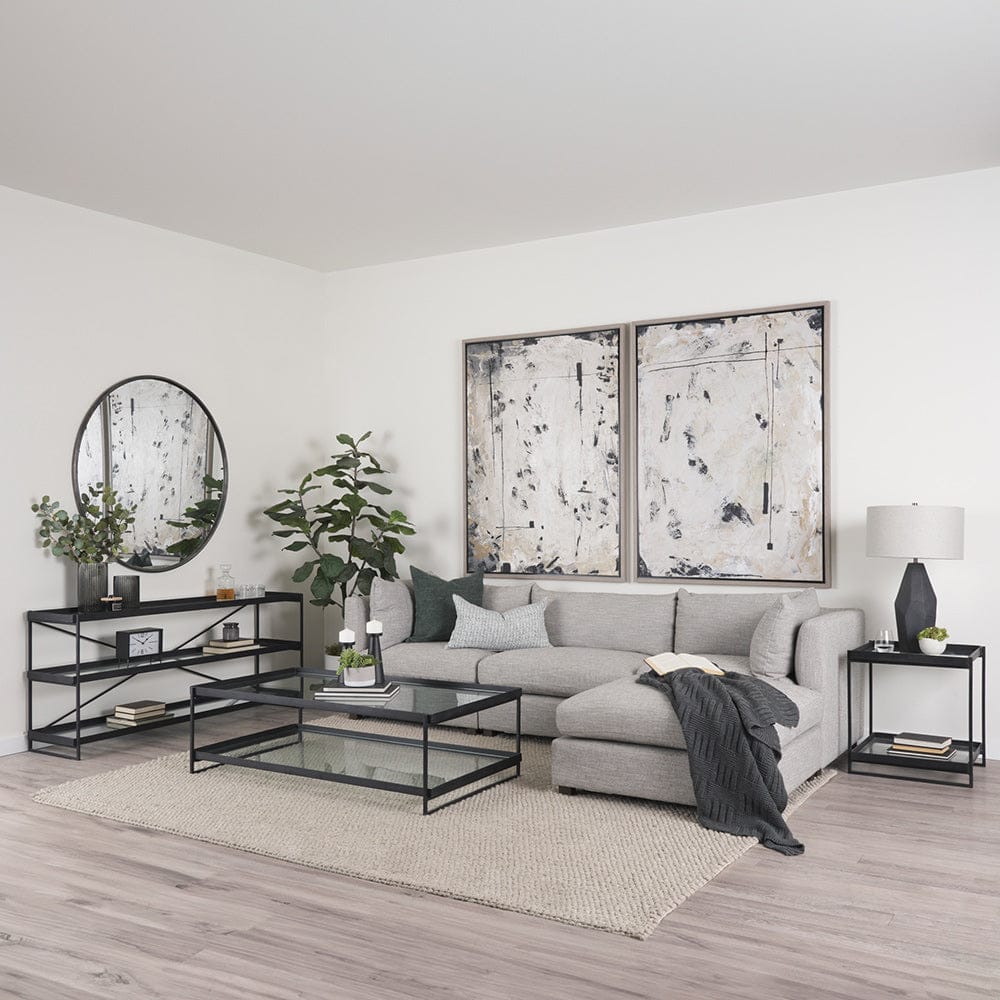 Mercana - Trey 72.0"L x 16.0"W x 30.0"H Black Metal W/Glass Console Table - 69785 view 11