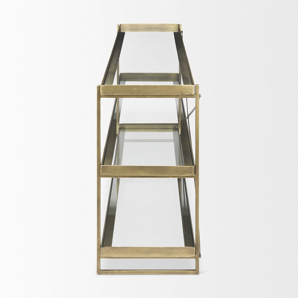 Mercana - Trey 72.0L x 16.0W x 30.0H Gold Metal W/Glass Console Table - 69782 view 2