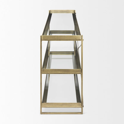 Mercana - Trey 72.0L x 16.0W x 30.0H Gold Metal W/Glass Console Table - 69782 view 2