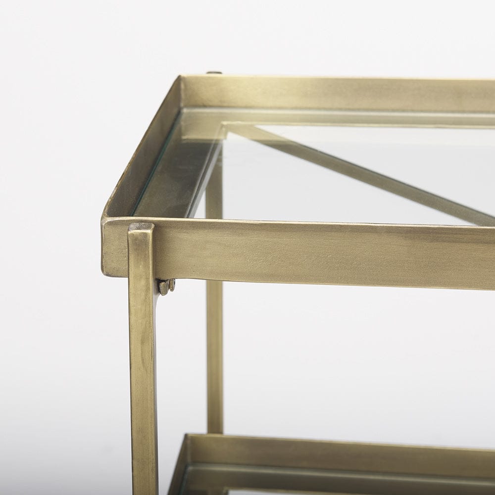Mercana - Trey 72.0L x 16.0W x 30.0H Gold Metal W/Glass Console Table - 69782 view 5
