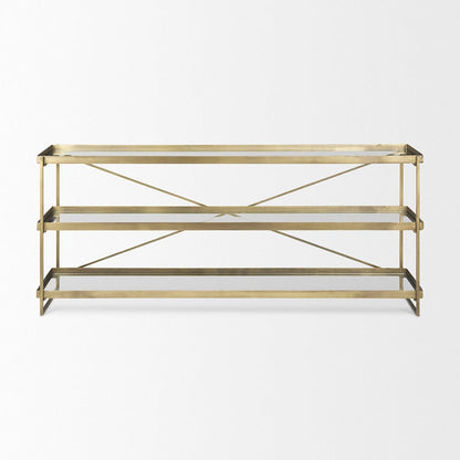 Mercana - Trey 72.0L x 16.0W x 30.0H Gold Metal W/Glass Console Table - 69782 view 9
