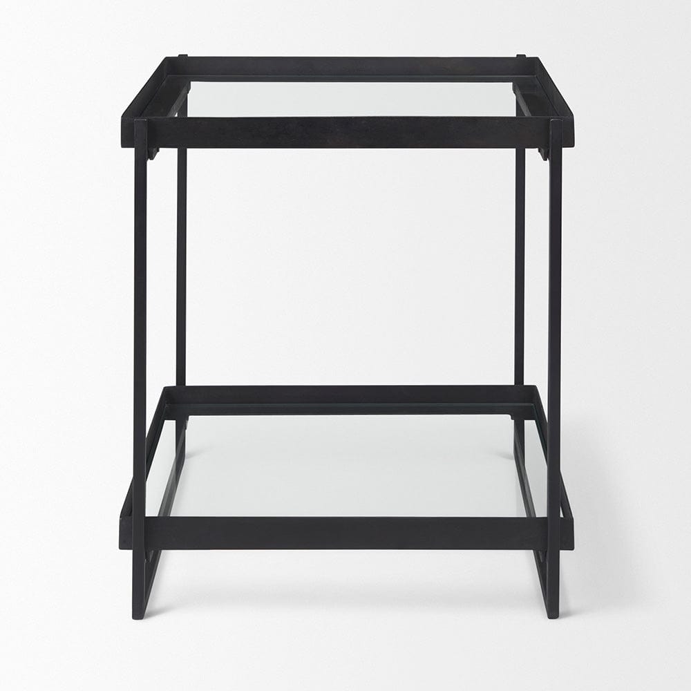 Mercana - Trey Black Metal W/Glass Accent Table - 69787 view 2