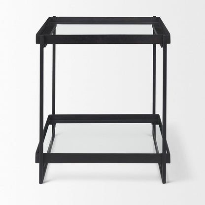 Mercana - Trey Black Metal W/Glass Accent Table - 69787 view 2