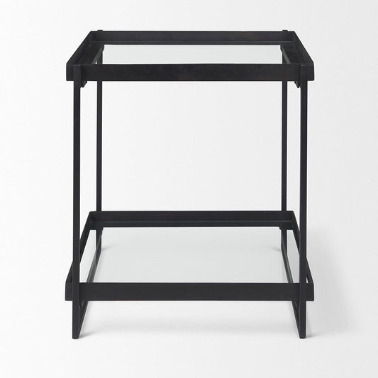 Mercana - Trey Black Metal W/Glass Accent Table - 69787 view 2