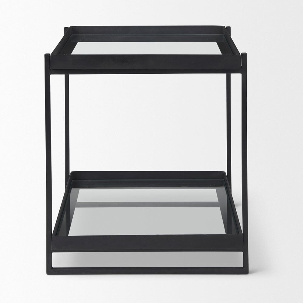 Mercana - Trey Black Metal W/Glass Accent Table - 69787 view 3