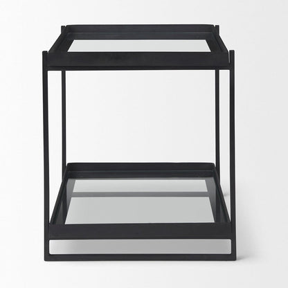 Mercana - Trey Black Metal W/Glass Accent Table - 69787 view 3