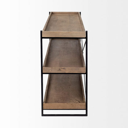Mercana - Trey I 80L x 16W Brown Wood and Black Iron Console Table - 68217 view 2