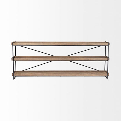 Mercana - Trey I 80L x 16W Brown Wood and Black Iron Console Table - 68217 view 3
