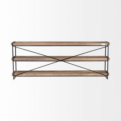 Mercana - Trey I 80L x 16W Brown Wood and Black Iron Console Table - 68217 view 4