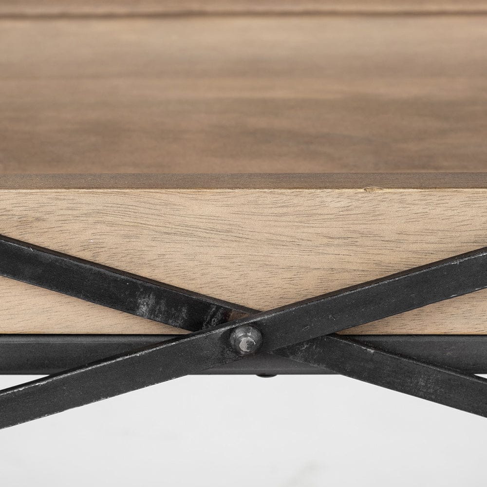 Mercana - Trey I 80L x 16W Brown Wood and Black Iron Console Table - 68217 view 6