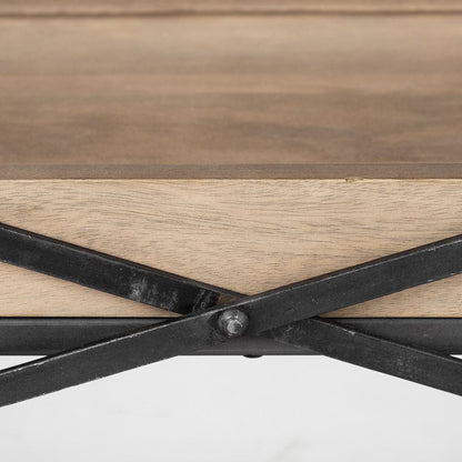 Mercana - Trey I 80L x 16W Brown Wood and Black Iron Console Table - 68217 view 6