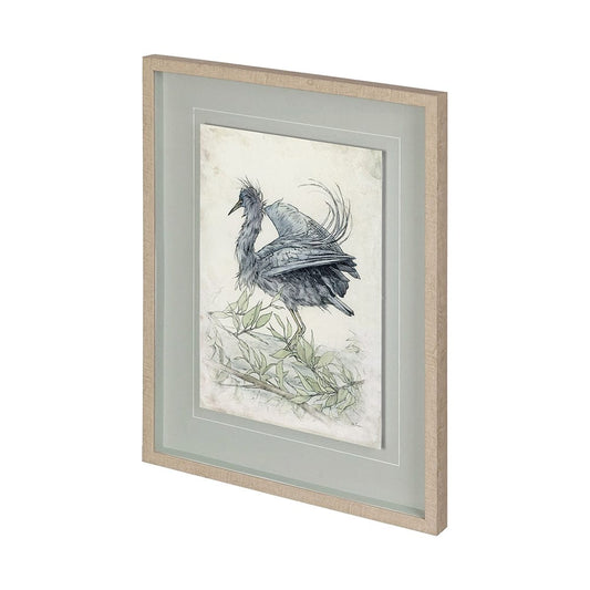Mercana - Tricolored Heron by Mercana Studio a Hand Embellished Textured Framed Art Print Matted under Glass - 12471 view 1