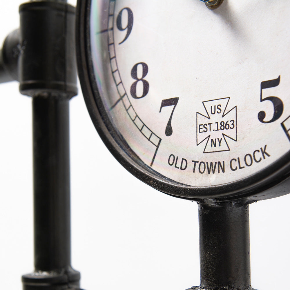 Mercana - Trifect Black Iron Pipe Three Face Floor Clock - 68030_CLOSEOUT view 2