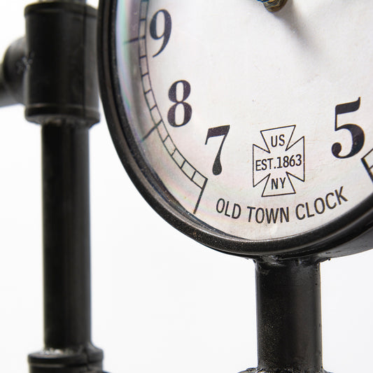 Mercana - Trifect Black Iron Pipe Three Face Floor Clock - 68030_CLOSEOUT view 2