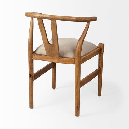Mercana - Trixie Cream Fabric Seat Brown Wood Frame Dining Chair - 67829 view 3