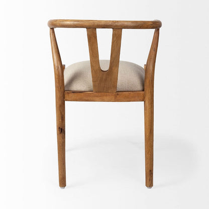 Mercana - Trixie Cream Fabric Seat Brown Wood Frame Dining Chair - 67829 view 4