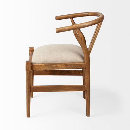 Mercana - Trixie Cream Fabric Seat Brown Wood Frame Dining Chair - 67829 view 5